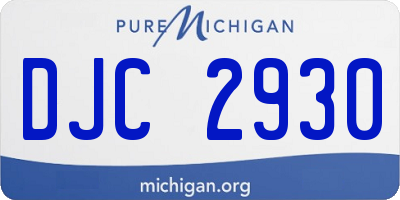 MI license plate DJC2930