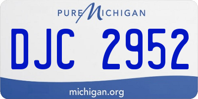 MI license plate DJC2952
