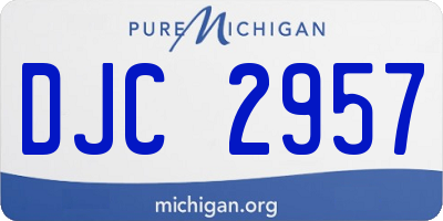 MI license plate DJC2957