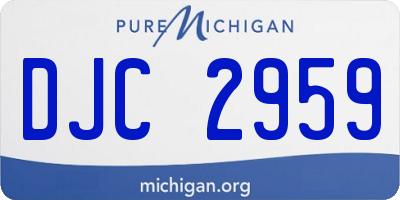 MI license plate DJC2959