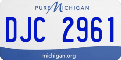 MI license plate DJC2961