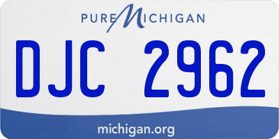MI license plate DJC2962