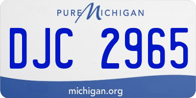 MI license plate DJC2965