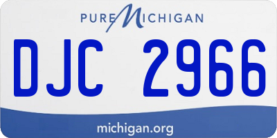 MI license plate DJC2966