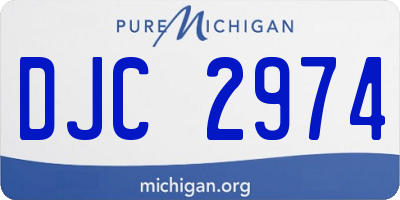 MI license plate DJC2974
