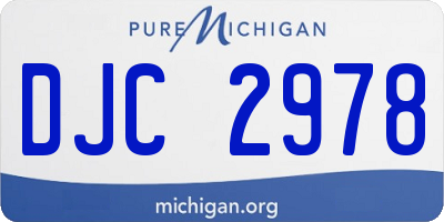 MI license plate DJC2978