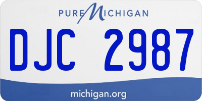 MI license plate DJC2987
