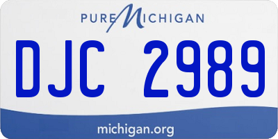 MI license plate DJC2989