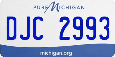 MI license plate DJC2993