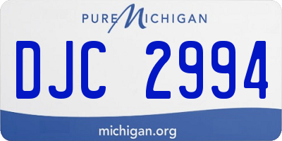 MI license plate DJC2994