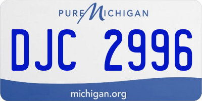 MI license plate DJC2996