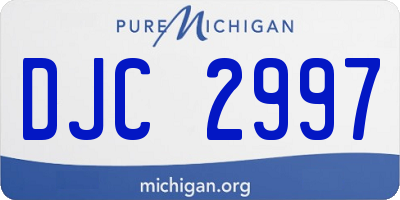 MI license plate DJC2997