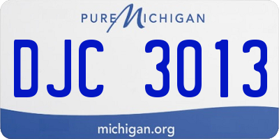 MI license plate DJC3013