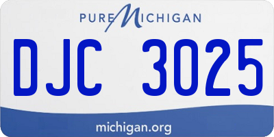 MI license plate DJC3025