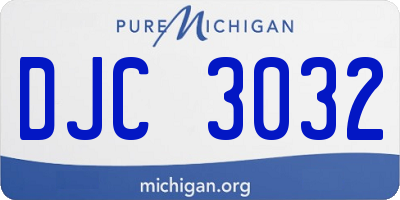 MI license plate DJC3032