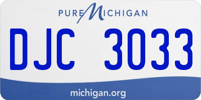 MI license plate DJC3033