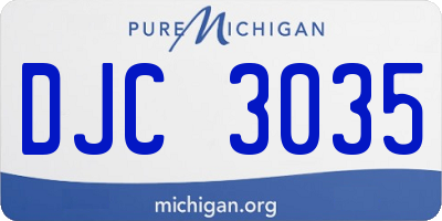 MI license plate DJC3035