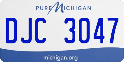 MI license plate DJC3047