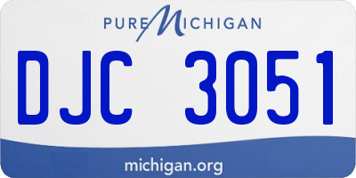 MI license plate DJC3051