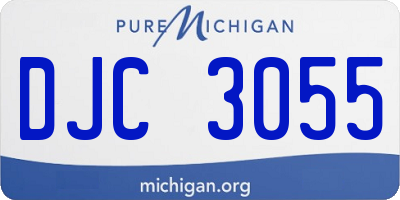 MI license plate DJC3055
