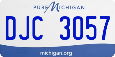 MI license plate DJC3057