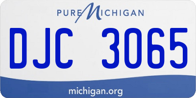 MI license plate DJC3065