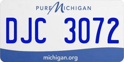 MI license plate DJC3072