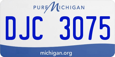 MI license plate DJC3075
