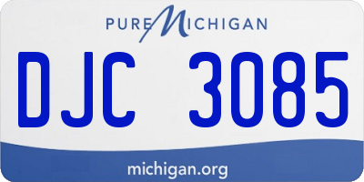 MI license plate DJC3085