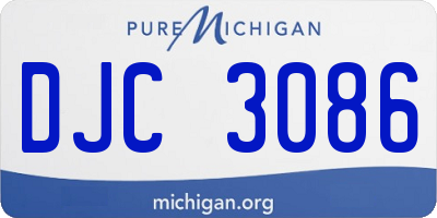 MI license plate DJC3086