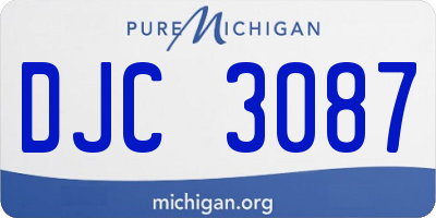 MI license plate DJC3087