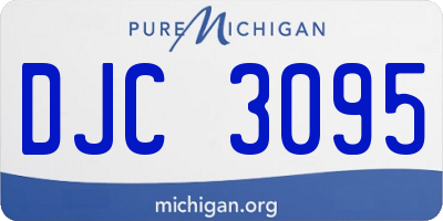 MI license plate DJC3095