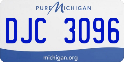 MI license plate DJC3096