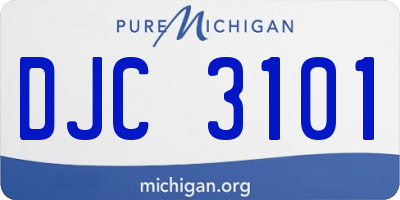 MI license plate DJC3101