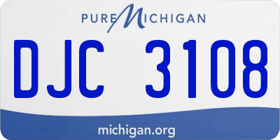 MI license plate DJC3108