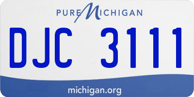 MI license plate DJC3111