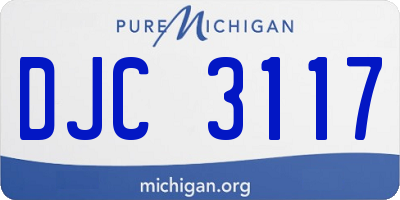 MI license plate DJC3117