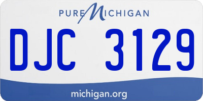 MI license plate DJC3129