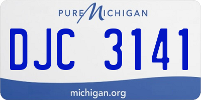 MI license plate DJC3141