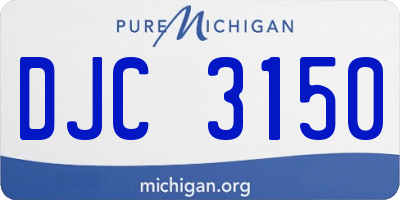 MI license plate DJC3150