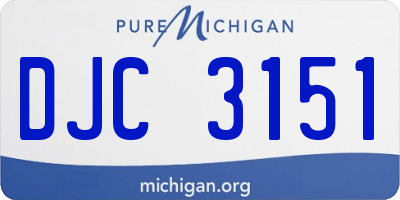 MI license plate DJC3151