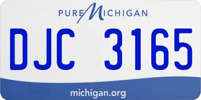 MI license plate DJC3165