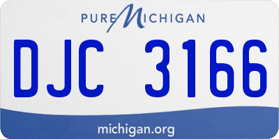 MI license plate DJC3166