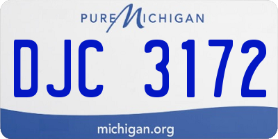 MI license plate DJC3172