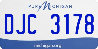 MI license plate DJC3178