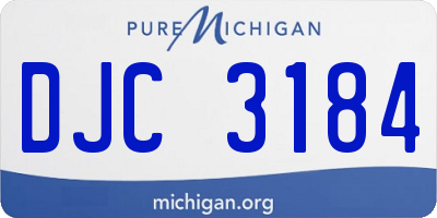 MI license plate DJC3184