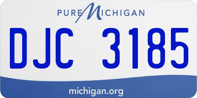 MI license plate DJC3185