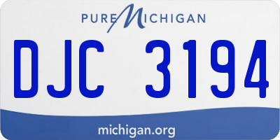 MI license plate DJC3194