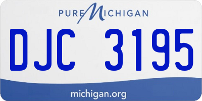 MI license plate DJC3195