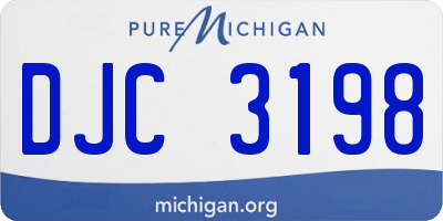 MI license plate DJC3198